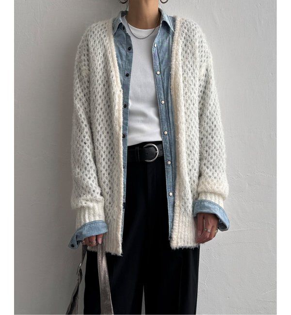 Lbc with Life「フェザーメッシュカーディガン」|カーディガン|