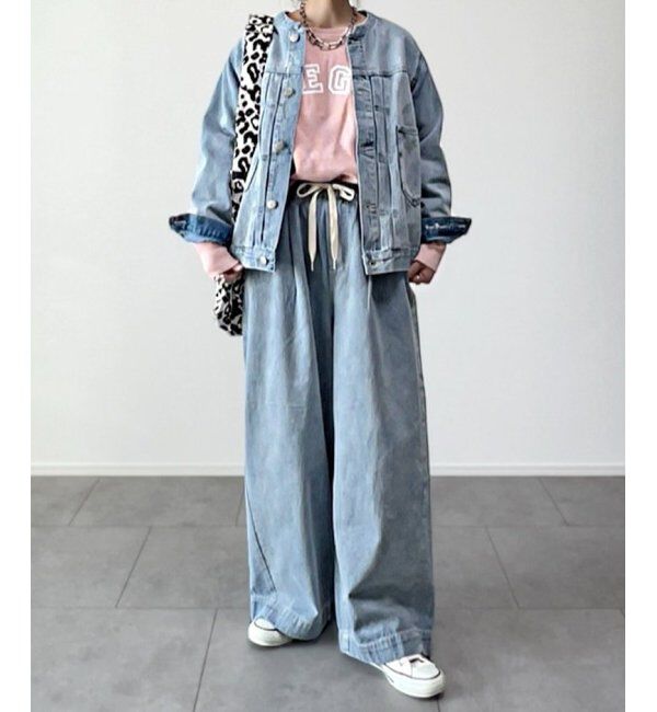 Lbc with Life「LBC ドロストワイドイシージーパンツ」|その他|ライトブルー