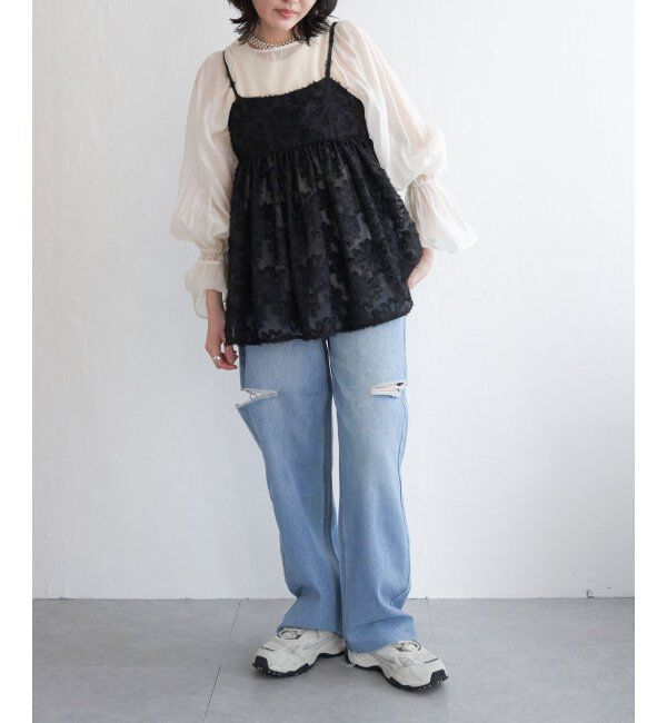 VENCE share style「フリンジジャガードキャミソール」|タンクトップ|