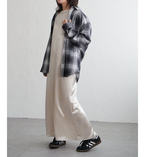 VENCE share style「サテンキャミワンピース」|ワンピース|アイボリー