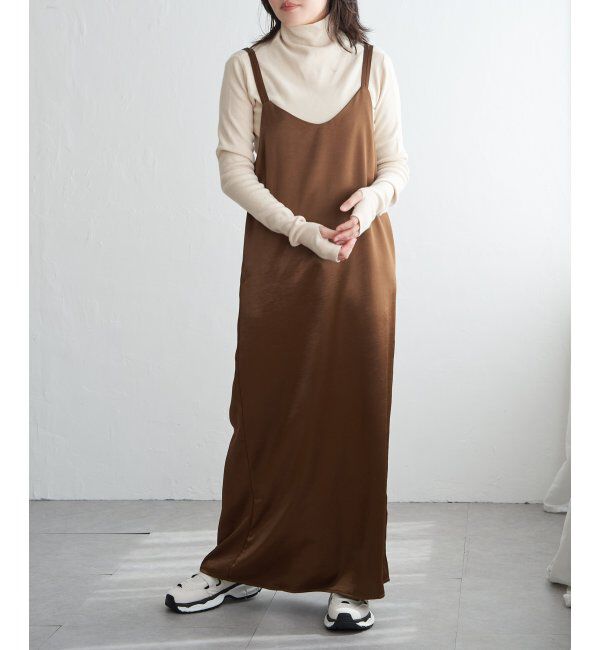 VENCE share style「サテンキャミワンピース」|ワンピース|ブラウン