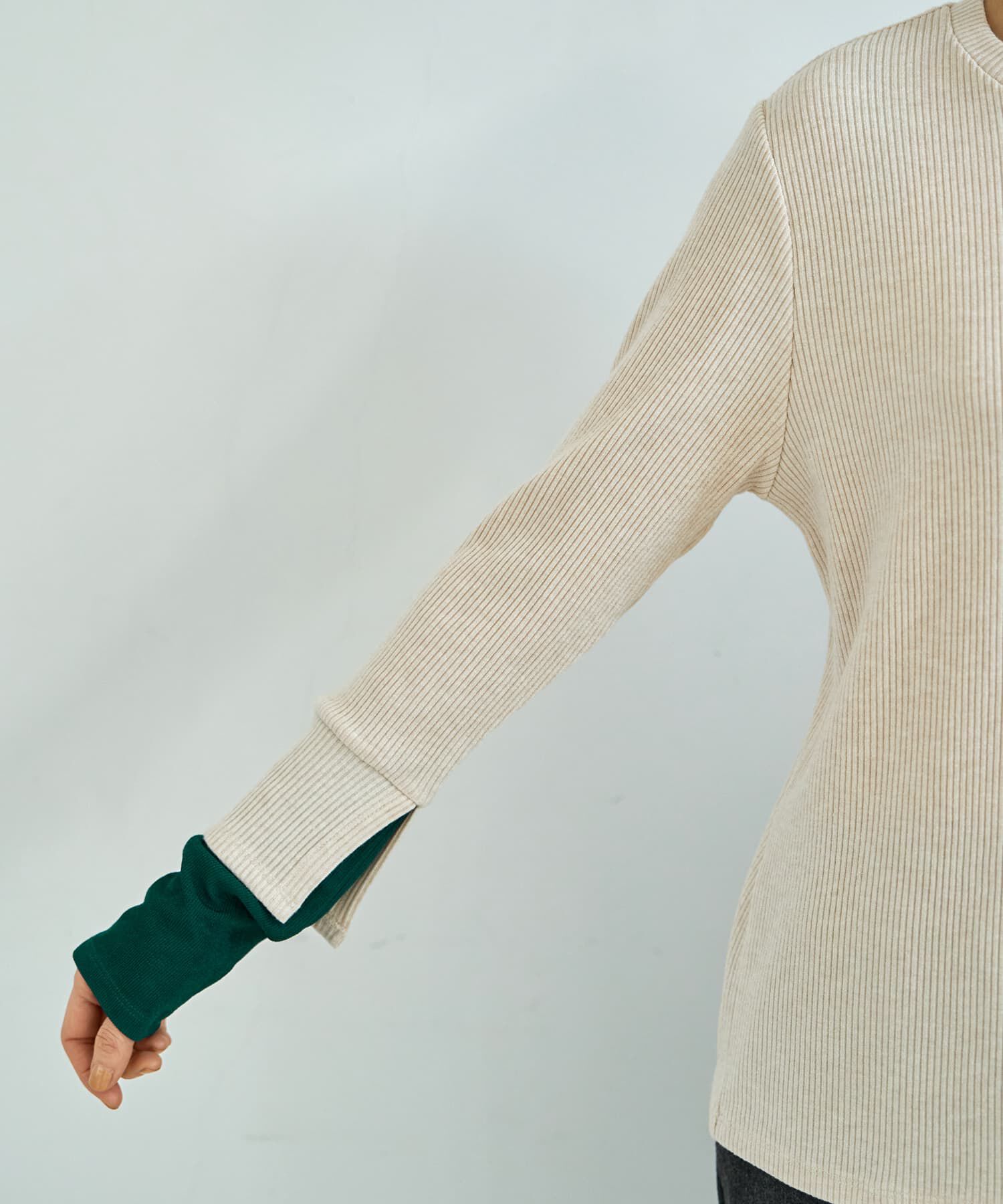 STYLE DELI「カラーレイヤードリブカットソートップス」|Tシャツ・カットソー|