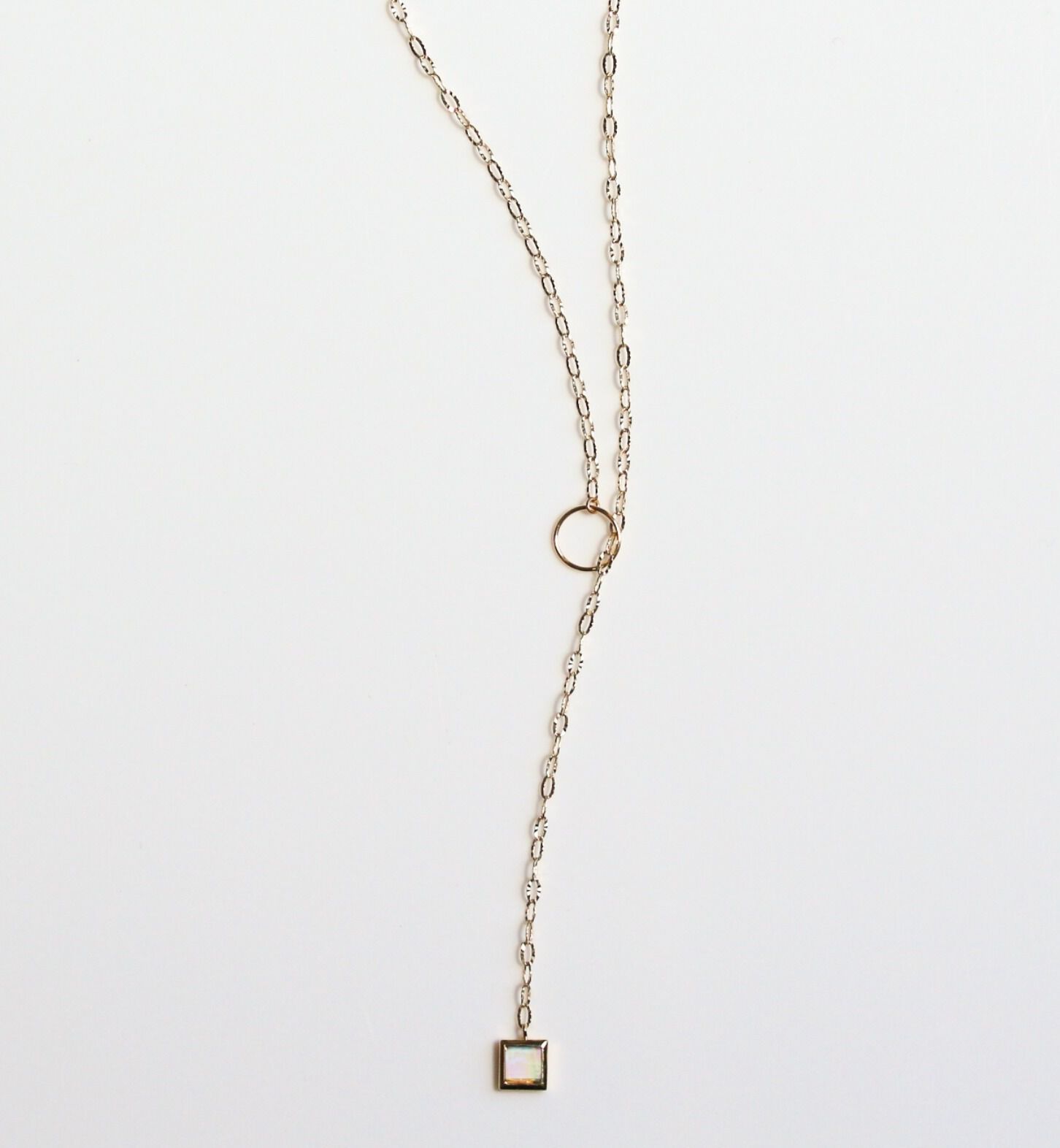  「オパール スクエア ネックレス | K10YG」|ネックレス|