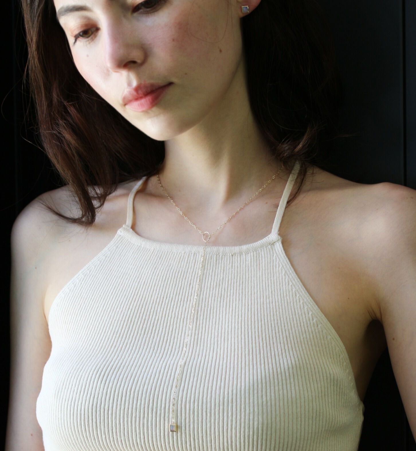  「オパール スクエア ネックレス | K10YG」|ネックレス|