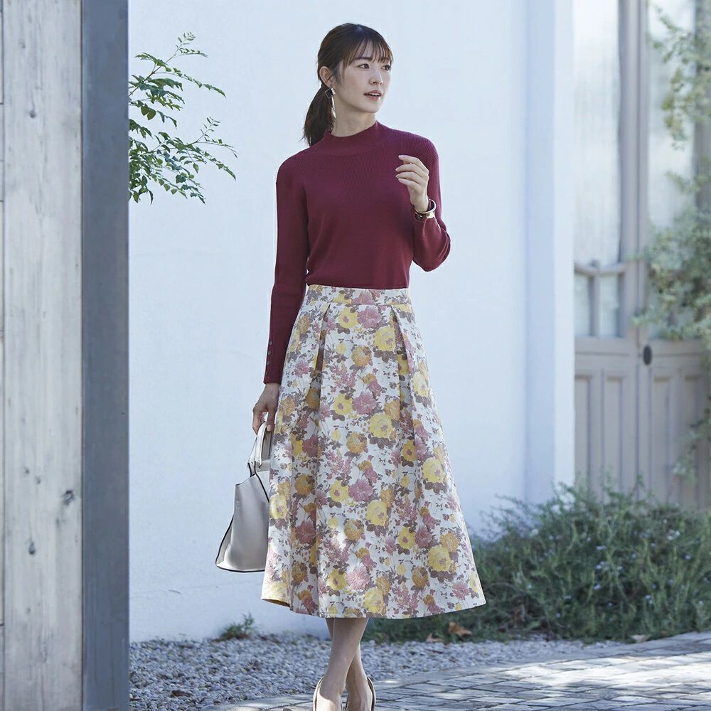 BACKYARD FAMILY「スカート レディース ミモレ丈 冬 通販 ミモレ丈スカート フレアスカート ロングスカート 秋冬」|スカート|