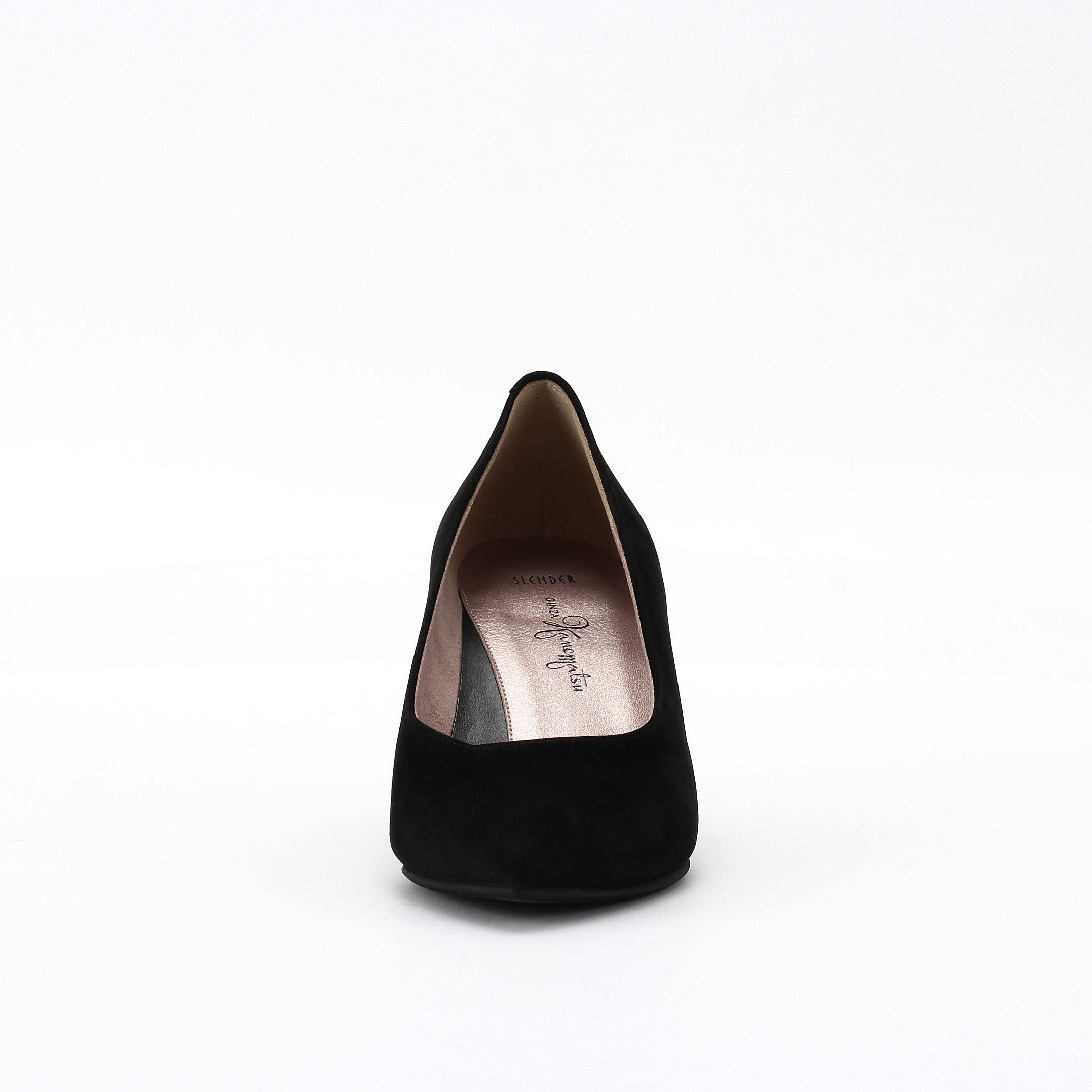 銀座かねまつ「LSBH2614NUBBLK【本革】【Bウィズ】スレンダーパンプス」|パンプス|