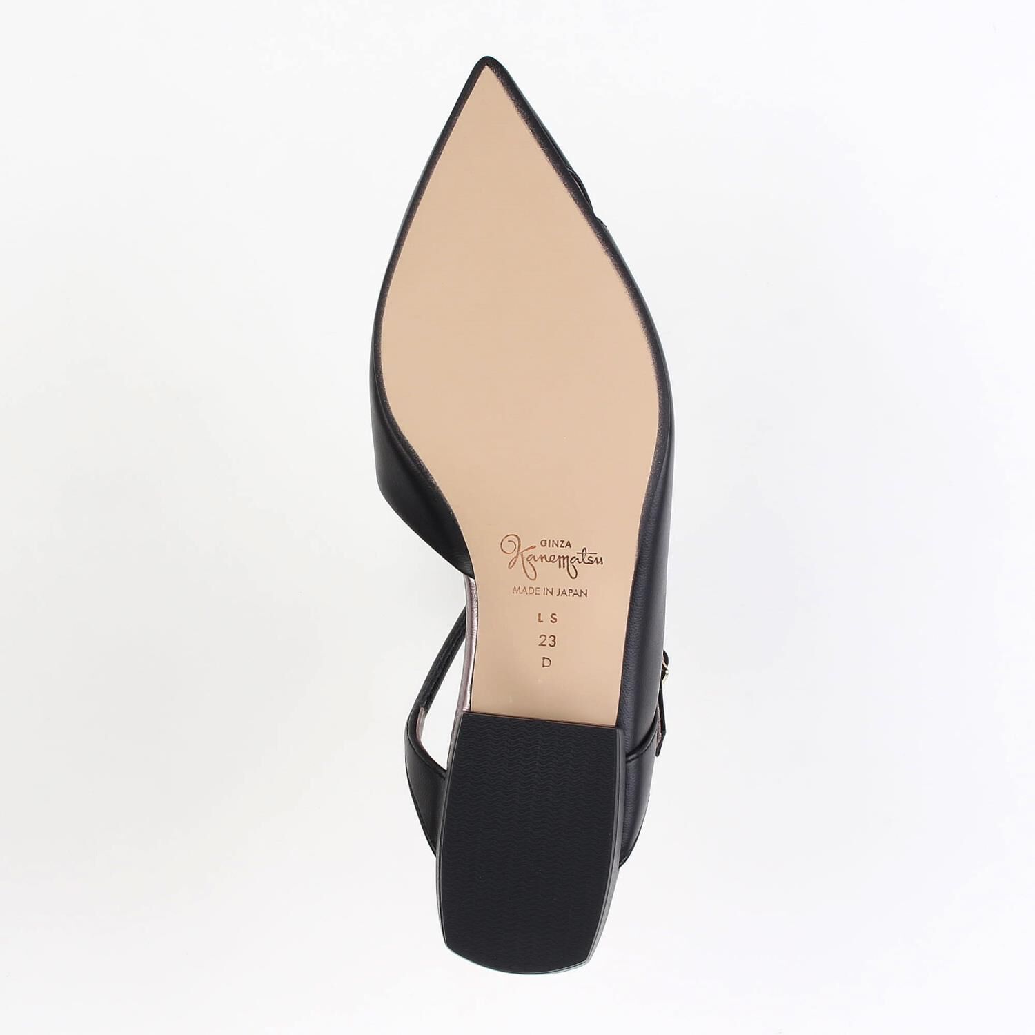 銀座かねまつ「LSFI2617SHPBLK【本革】フラットミュール」|パンプス|