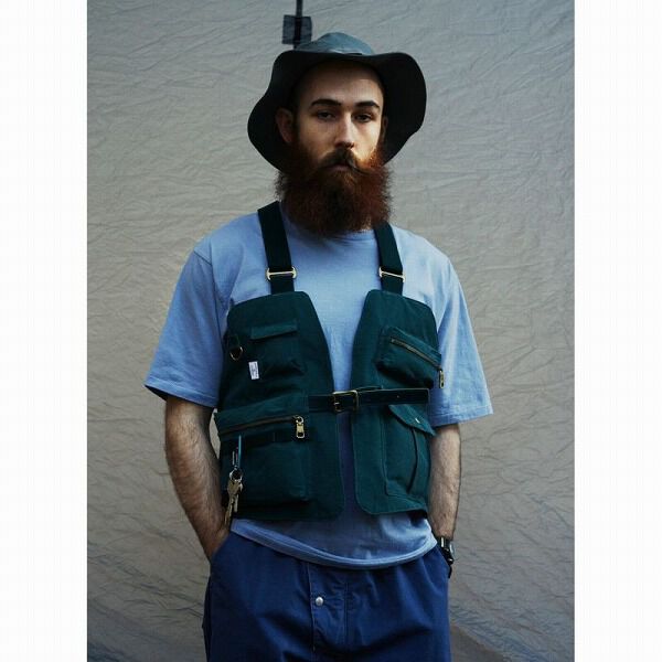 AS2OV「AS2OV / アッソブ SHRINK NYLON CAMP VEST 1」|ベスト・ジレ|グリーン