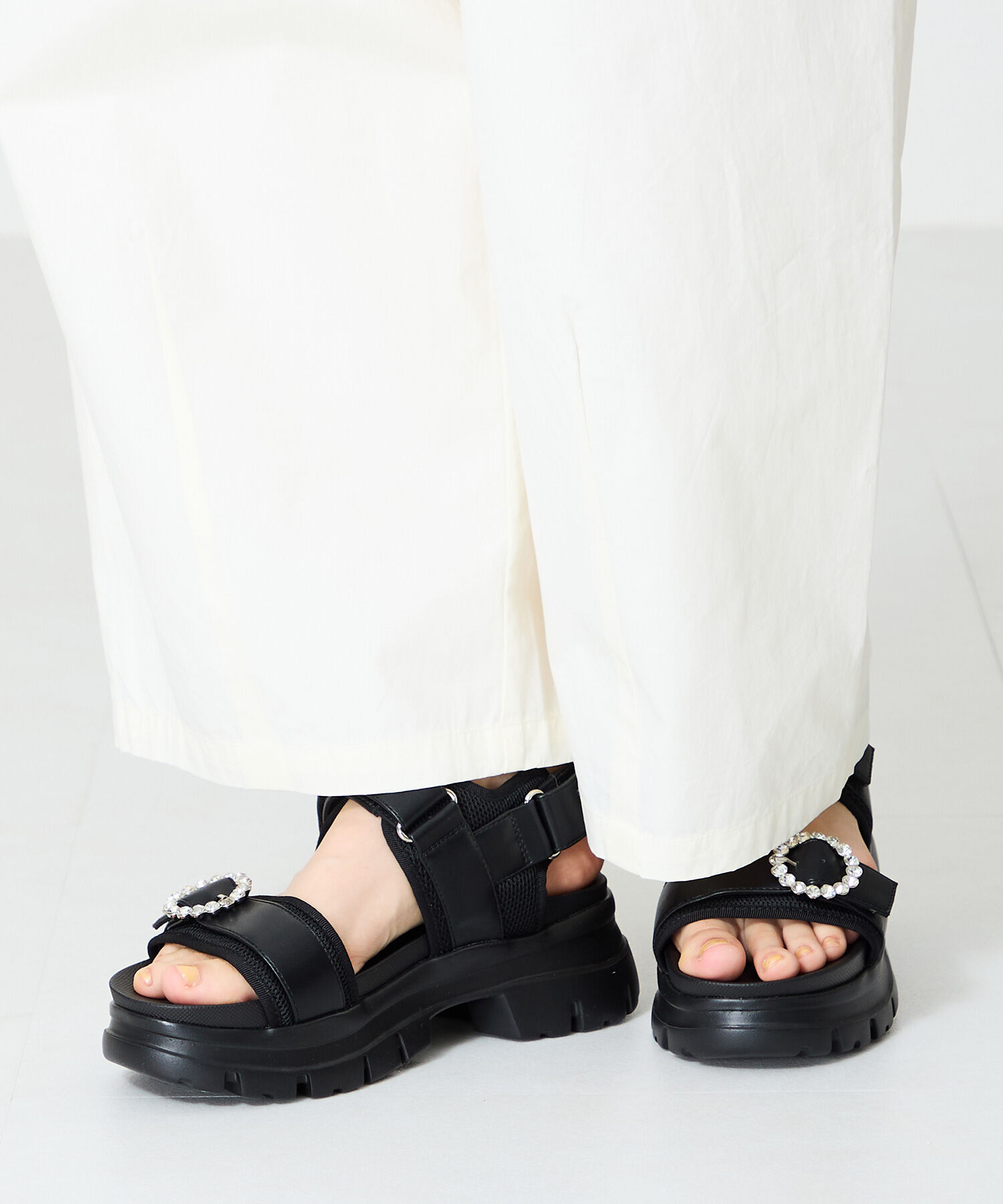 ORiental TRaffic「ビジューモチーフスポーツサンダル/51204 サンダル　ビジュー　人気 スポサン」|サンダル|