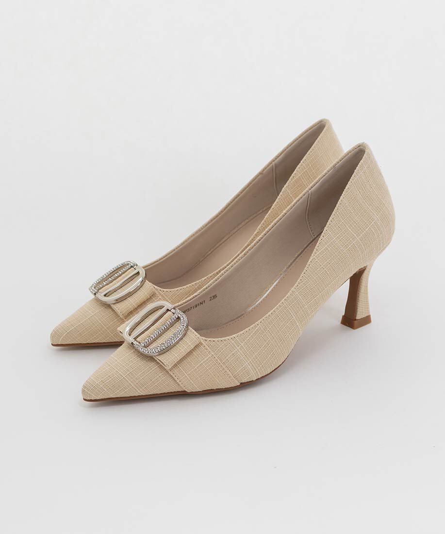  「ビジューパーツポインテッドトゥパンプス」|パンプス|