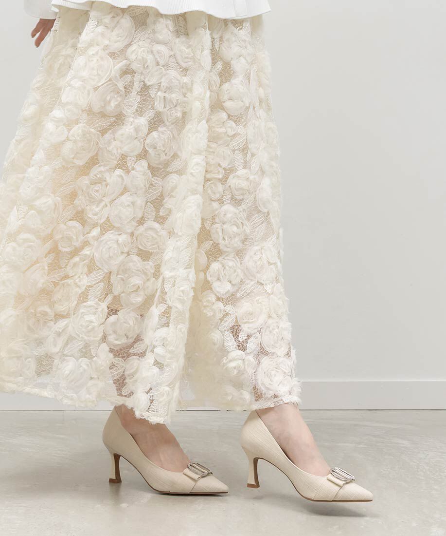  「ビジューパーツポインテッドトゥパンプス」|パンプス|