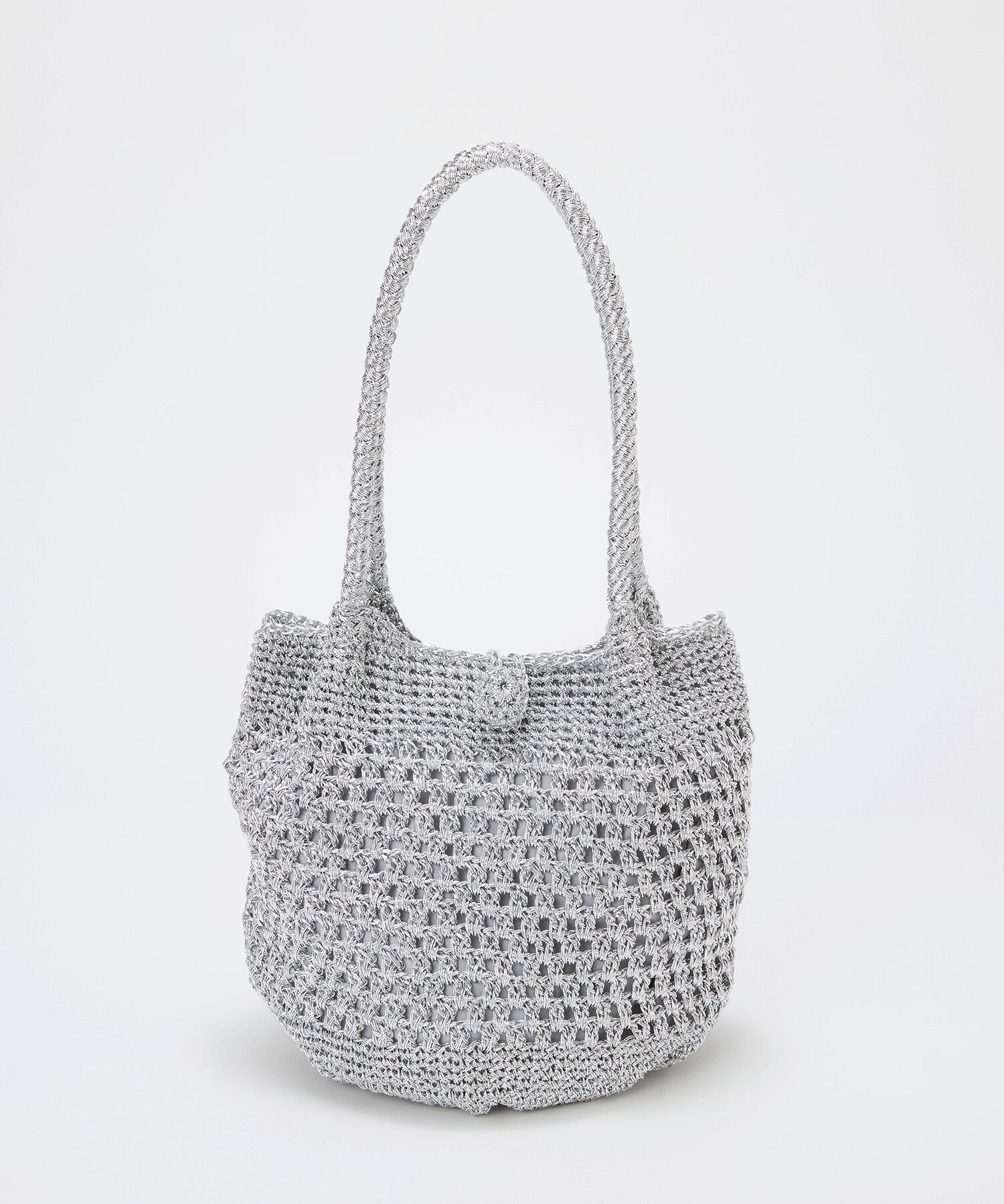 TOPKAPI TREASURE「【TREASURE TOPKAPI】メタリック ラウンド トートバッグ」|ショルダー・メッセンジャー|シルバー