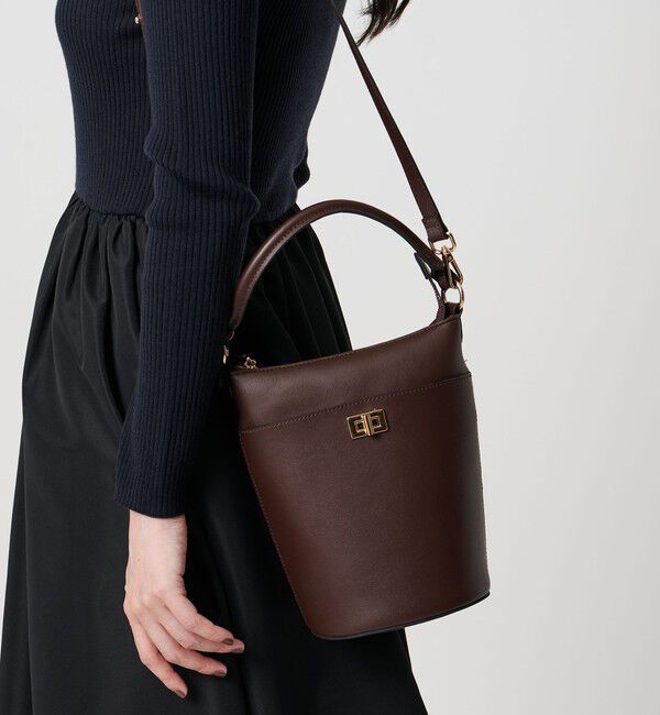 UNITED ARROWS「ソフト コンビ バケットバッグ」|ショルダー・メッセンジャー|DK.BROWN