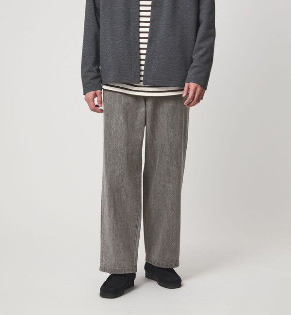 UNITED ARROWS green label relaxing「ウォッシュド ワイド デニムパンツ」|デニム|MD.GRAY