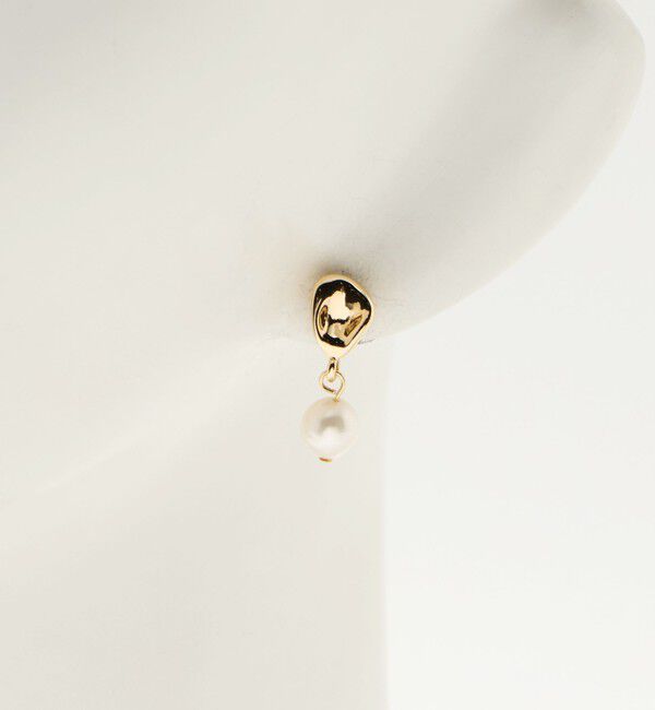 UNITED ARROWS green label relaxing「淡水パール＆プレート ピアス」|ピアス|