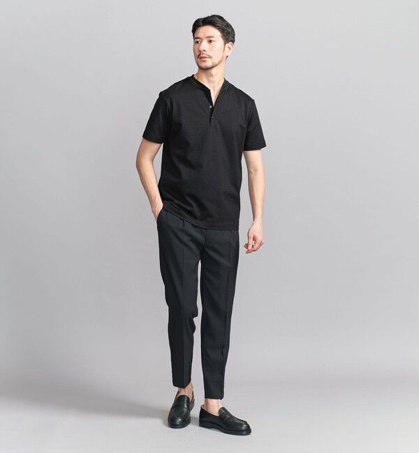 BEAUTY&YOUTH UNITED ARROWS「【WEB限定 WARDROBE SMART】クリア  ガスコットン ヘンリーネック カットソー【抗菌・防臭】」|Tシャツ・カットソー|