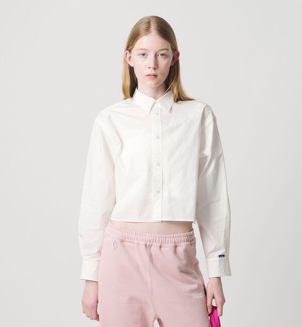 NICE WEATHER「＜NICE WEATHER＞ロゴ クロップド シャツ」|シャツ・ブラウス|