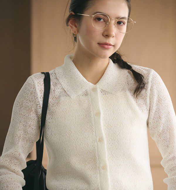 BEAUTY&YOUTH UNITED ARROWS「レースプリーツ シャツ ウォッシャブル」|カーディガン|