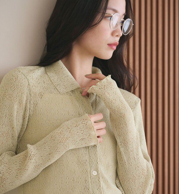 BEAUTY&YOUTH UNITED ARROWS「レースプリーツ シャツ ウォッシャブル」|カーディガン|