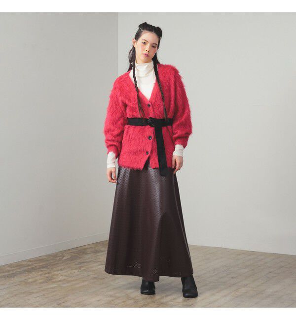 Ray BEAMS 「フェイクレザー パンチング スカート」|スカート|