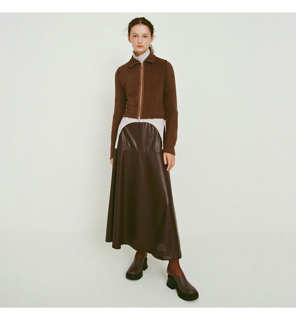 Ray BEAMS 「フェイクレザー パンチング スカート」|スカート|