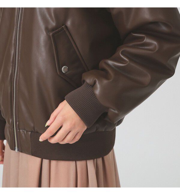 Ray BEAMS 「フェイクレザー ナカワタボマー ブルゾン」|ブルゾン・スタジャン|