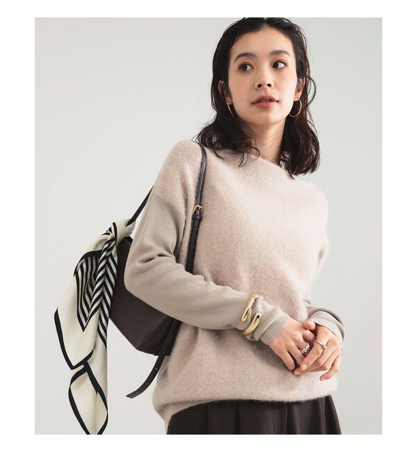 Demi-Luxe BEAMS 「フラッフィー ボートネック ニット」|ニット・セーター|BEIGE