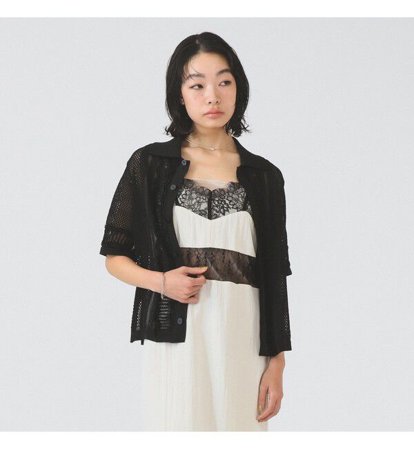 Ray BEAMS 「【別注】boussole / Short Sleeve Knit」|ニット・セーター|BLACK