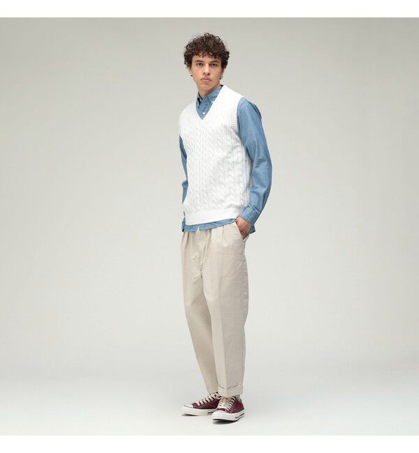 BEAMS PLUS「V-Neck Vest Cable」|ニット・セーター|