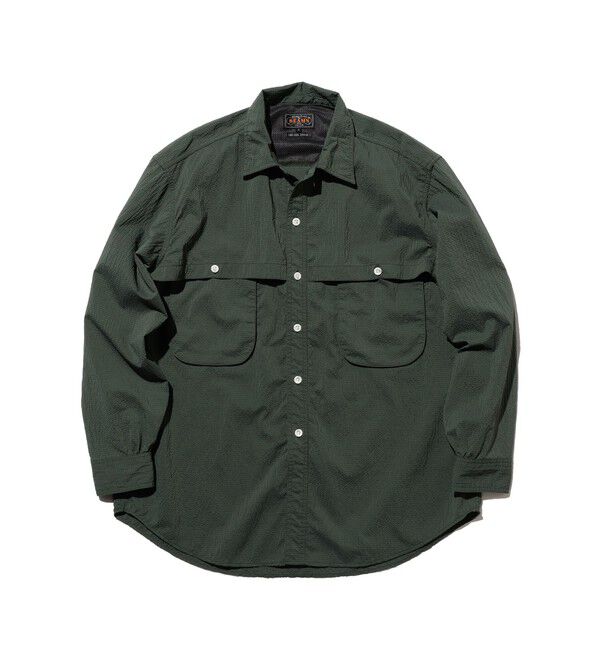 BEAMS PLUS「Adventure Shirt Ⅳ Seersucker Gingham」|シャツ・ブラウス|GREEN