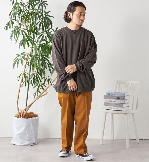 SHIPS any「SHIPS any: COTTON USA ガーメントダイ ヘビーウェイト ヘンリーネック Tシャツ (ロンT)◇」|Tシャツ・カットソー|