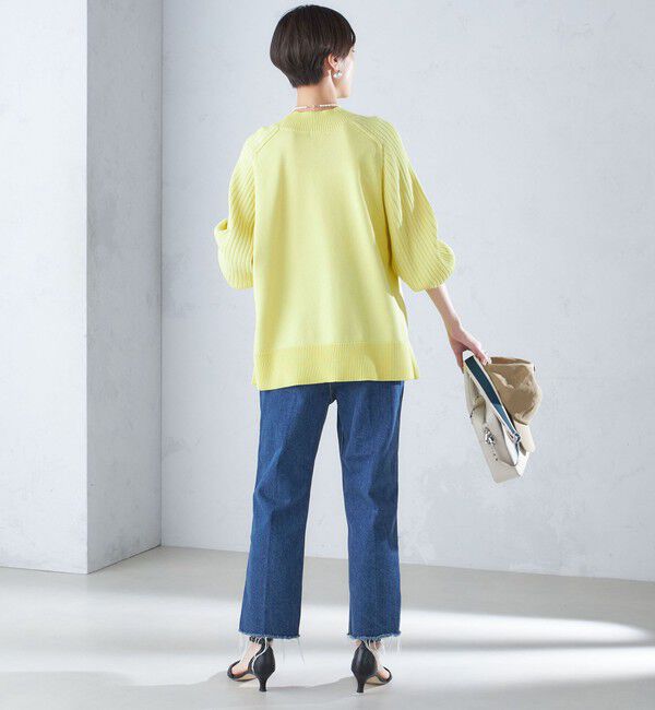 SHIPS for women「〈手洗い可能〉マーセライズ コットン 編地 切替 プルオーバー 24SS ◇」|ニット・セーター|