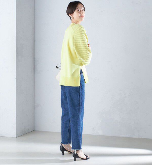 SHIPS for women「〈手洗い可能〉マーセライズ コットン 編地 切替 プルオーバー 24SS ◇」|ニット・セーター|