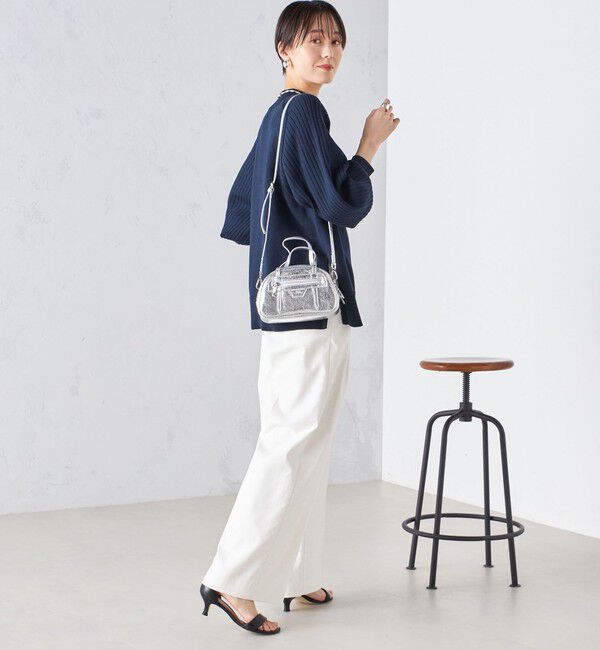 SHIPS for women「〈手洗い可能〉マーセライズ コットン 編地 切替 プルオーバー 24SS ◇」|ニット・セーター|