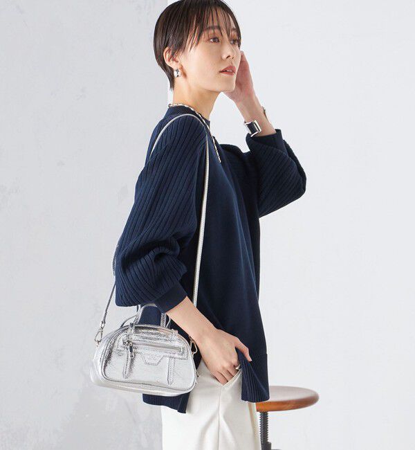 SHIPS for women「〈手洗い可能〉マーセライズ コットン 編地 切替 プルオーバー 24SS ◇」|ニット・セーター|