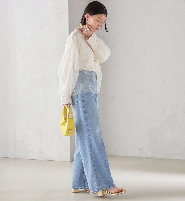 SHIPS for women「〈手洗い可能〉ソフト チュール 袖 ボリューム 2WAY ブラウス◇」|シャツ・ブラウス|