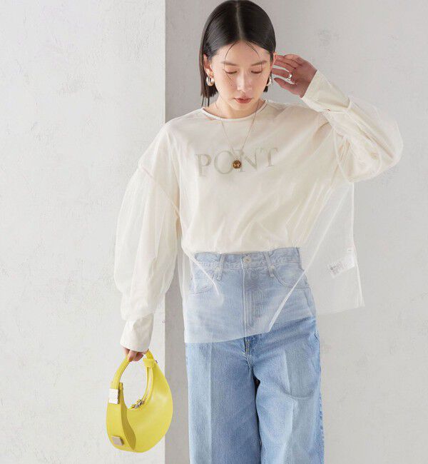 SHIPS for women「〈手洗い可能〉ソフト チュール 袖 ボリューム 2WAY ブラウス◇」|シャツ・ブラウス|