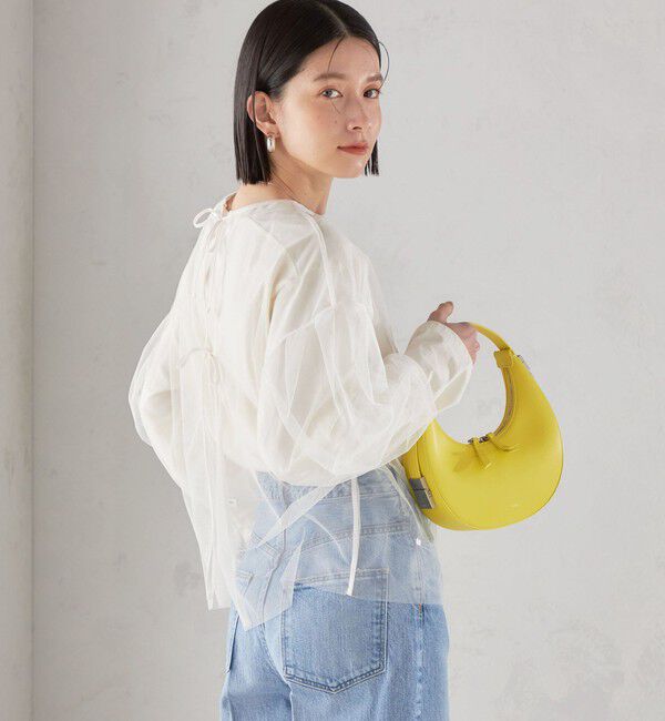 SHIPS for women「〈手洗い可能〉ソフト チュール 袖 ボリューム 2WAY ブラウス◇」|シャツ・ブラウス|