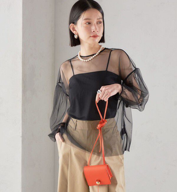 SHIPS for women「〈手洗い可能〉ソフト チュール 袖 ボリューム 2WAY ブラウス◇」|シャツ・ブラウス|