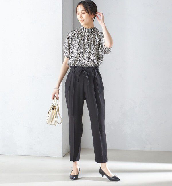 SHIPS for women「〈手洗い可能〉ネック ギャザー プリント ドルマン ブラウス」|シャツ・ブラウス|