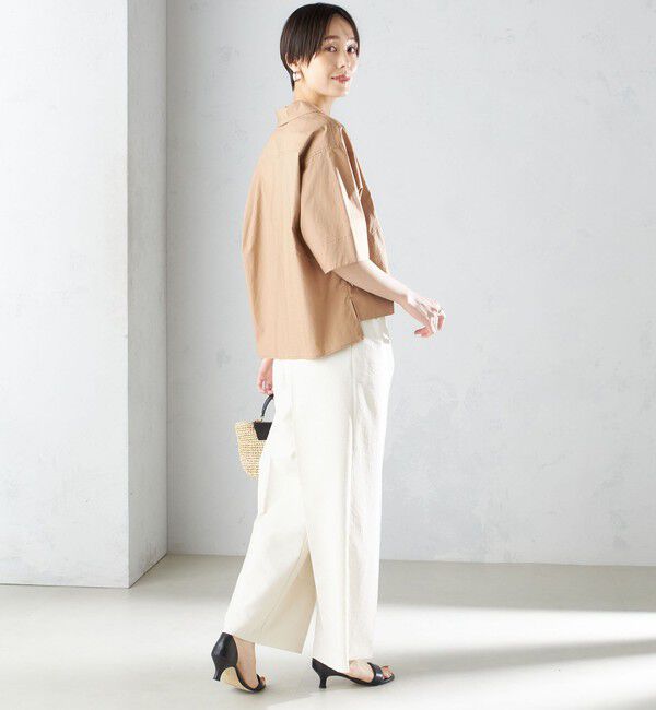 SHIPS for women「〈接触冷感/UVカット〉 シャドー サッカー ワイド パンツ(セットアップ対応) ◇」|その他|