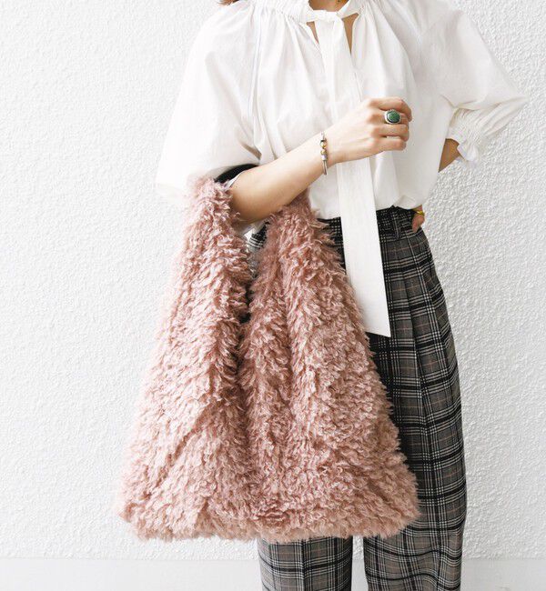 SHIPS for women「【WEB限定】フェイク ファー バッグ」|トートバッグ|ピンク