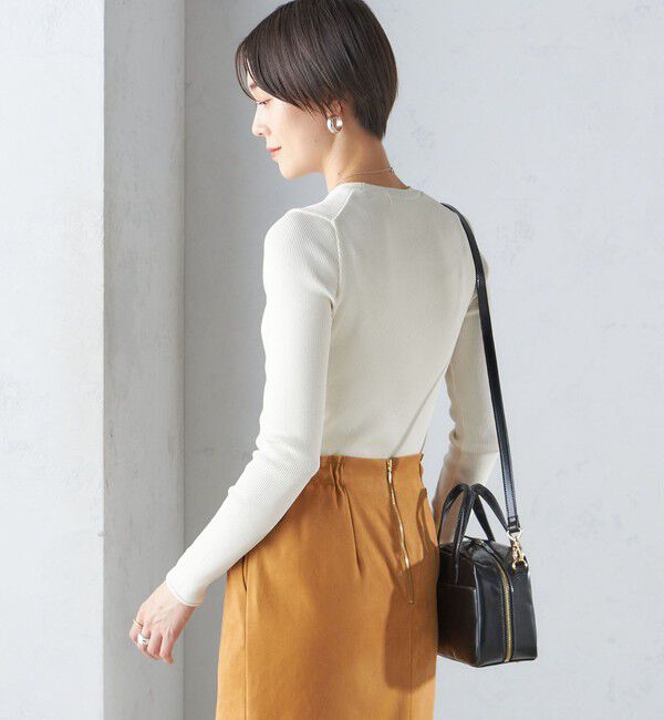 SHIPS for women「〈手洗い可能〉レーヨン ポリ リブ クルーネック プルオーバー」|ニット・セーター|