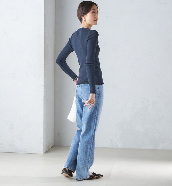 SHIPS for women「〈手洗い可能〉レーヨン ポリ リブ クルーネック プルオーバー」|ニット・セーター|