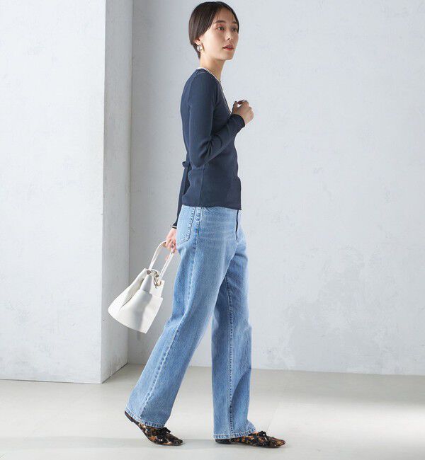 SHIPS for women「〈手洗い可能〉レーヨン ポリ リブ クルーネック プルオーバー」|ニット・セーター|