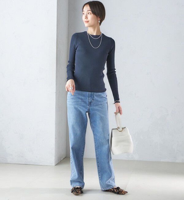 SHIPS for women「〈手洗い可能〉レーヨン ポリ リブ クルーネック プルオーバー」|ニット・セーター|