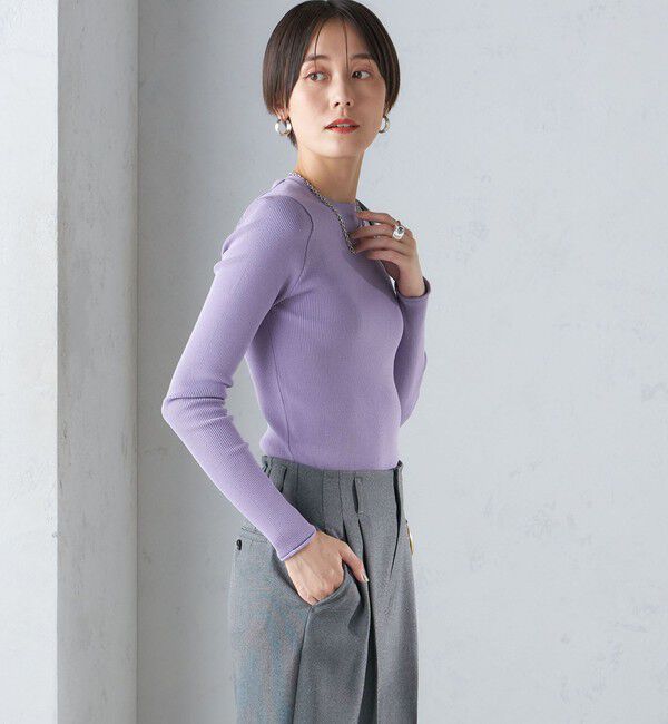 SHIPS for women「〈手洗い可能〉レーヨン ポリ リブ クルーネック プルオーバー」|ニット・セーター|