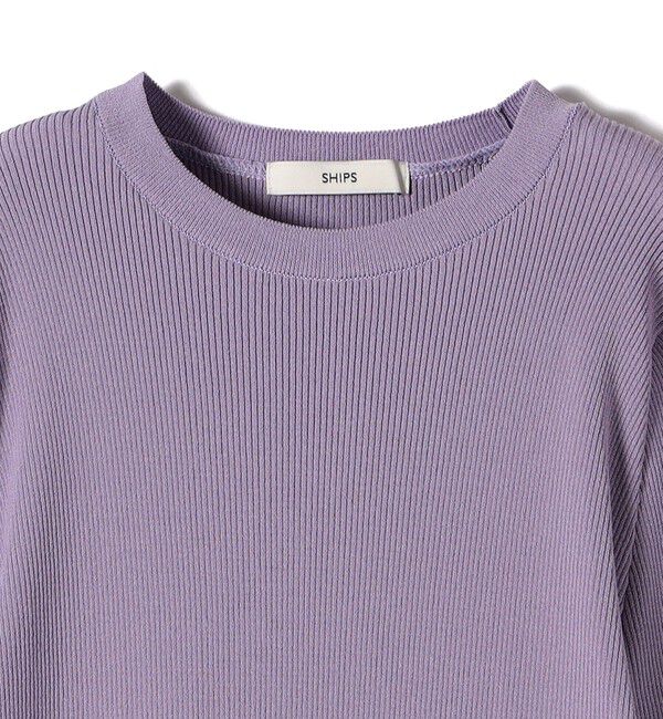 SHIPS for women「〈手洗い可能〉レーヨン ポリ リブ クルーネック プルオーバー」|ニット・セーター|