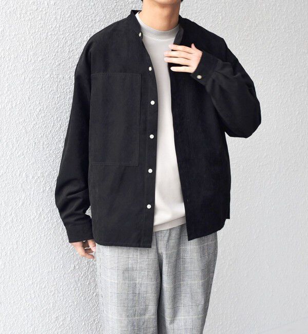 SHIPS any「SHIPS any:〈洗濯機可能〉フェード ピーチスキン バンドカラー シャツ◇」|シャツ・ブラウス|