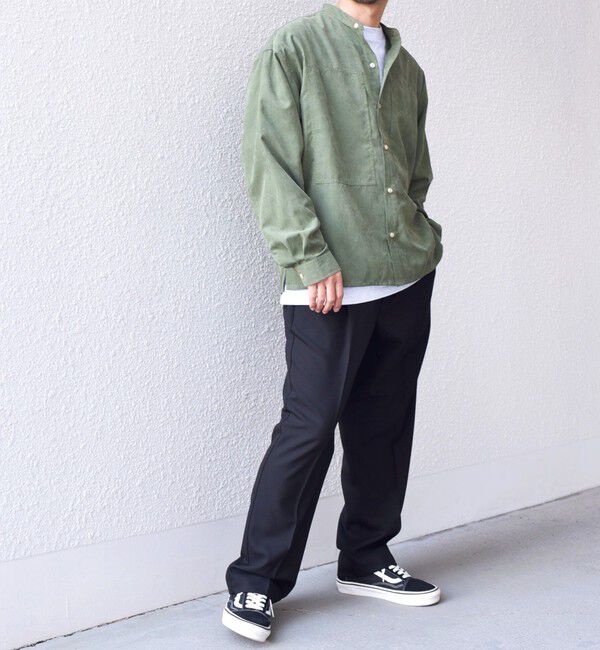 SHIPS any「SHIPS any:〈洗濯機可能〉フェード ピーチスキン バンドカラー シャツ◇」|シャツ・ブラウス|